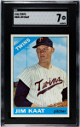 Jim Kaat 1966 Topps Baseball Card #445- SGC Graded 7 NM (Minnesota Twins/HOF)