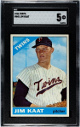 Jim Kaat 1966 Topps Baseball Card #445- SGC Graded 5 EX (Minnesota Twins/HOF)