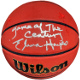 Elvin Hayes signed Wilson NCAA Indoor/Outdoor Basketball Game of the Century imperfect- Schwartz Sports Holo