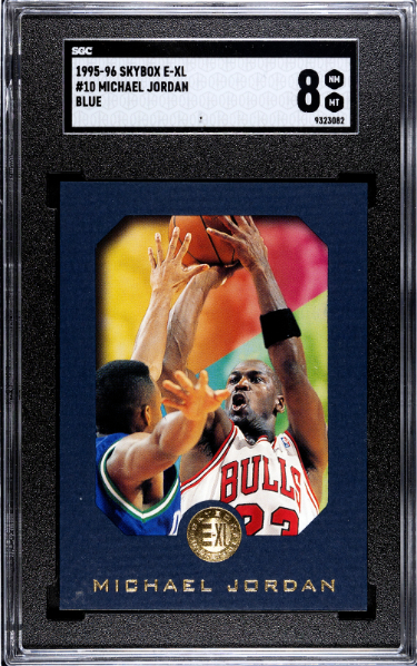 Michael Jordan 1995-96 Skybox E-XL Blue Card #10- SGC Graded 8 NM-MT (Chicago Bulls/GOAT/HOF)