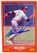 Walt Weiss signed 1988 Score On Card Auto #102T- COA (Oakland A's/98 AL ROY/2X WS Champs)
