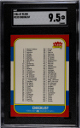 1986-87 Fleer Basketball Checklist 1-132 Card #132- SGC Graded 9.5 Mint+