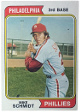 Mike Schmidt 1974 Topps Baseball Card #283 (2nd Year/Phillies/HOF)