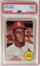 Bob Gibson 1968 Topps Card #100- PSA Graded 9 Mint (Cardinals/HOF)