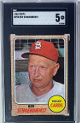 Red Schoendienst 1968 Topps Card #294- SGC Graded 5 EX (St. Louis Cardinals/HOF)
