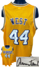 Jerry West signed Los Angeles Yellow TB Custom Stitched Pro Style Basketball Jersey XL- JSA Witnessed