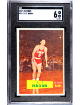 Cliff Hagan 1957-58 Topps Rookie Card (RC) #37- SGC Graded 6 EX-NM (St. Louis Hawks/HOF)