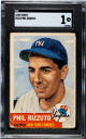 Phil Rizzuto 1953 Topps Card #114- SGC Graded 1 Poor (New York Yankees/HOF)