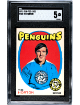 Tim Horton 1971-72 O-Pee-Chee NHL Card #186- SGC Graded 5 EX (Pittsburgh Penguins/HOF)