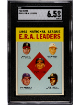 1963 Topps ERA League Leaders Card #5-SGC Graded 6.5 EX-NM+ (Bob Gibson/Sandy Koufax/Don Drysdale)