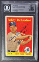 Bobby Richardson signed 1958 Topps On Card Auto #101- Beckett/BGS Slabbed Authentic (Yankees/Name In Yellow Letters)