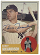 Bobby Richardson signed 1963 Topps On Card Auto #420- COA (New York Yankees/World Series MVP)