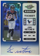 John Metchie signed 2022 Contenders Optic Blue Rookie Ticket On Card Auto #125- /75 (Houston Texans)