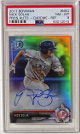 Nick Solak signed 2017 Bowman Prospects Chrome Refractor Rookie Card #NSO- /499- PSA Graded 8 NM-MT (New York Yankees)