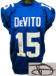 Tommy DeVito signed New York Blue Custom Stitched Pro Style Football Jersey- Beckett Witnessed #1W228103