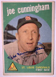Joe Cunningham signed 1959 Topps On Card Auto #285- COA (St. Louis Cardinals)