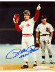 Pete Rose signed Cincinnati Reds 8x10 Photo #4256 (4192 Record Breaker) imperfect- Tuff Stuff LOA