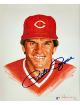 Pete Rose signed Cincinnati Reds MLB Licensed Ron Lewis 89 8x10 Photo- Tuff Stuff LOA