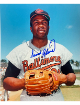 Frank Robinson signed Baltimore Orioles MLB Licensed 8x10 Photo imperfect- COA/Show Ticket (HOF/TC)