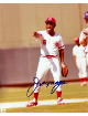 Joe Morgan signed Cincinnati Reds MLB Licensed 8x10 Photo- Tuff Stuff COA (HOF)