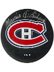 Maurice Richard signed Montreal Canadiens Logo NHL Ofc Licensed Puck #9- COA (HOF)