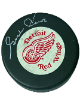 Gordie Howe signed Detroit Red Wings Official NHL Hockey Puck- COA/Photo (Mr. Hockey/HOF)