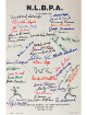 Negro League (N.L.B.P.A) Signed 1990 Reunion 11x17 Poster Sheet 45 Sigs- Beckett Leonard, Radcliff, Fields, Day, Irvin, Pope