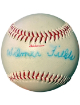 Wilmer Fields signed Baden Negro League Museum Logo Baseball faded/bleeding as shown- faded/bleed- COA (Homestead Grays)