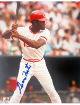 George Foster signed Cincinnati Reds MLB Licensed 8x10 Photo- COA/Show Ticket (Big Red Machine MVP)