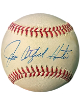 Jim "Catfish" Hunter signed ROAL Rawlings Official American League Baseball imperfect- Beckett Review (Oakland A's)