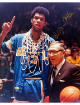 Kareem Abdul-Jabbar signed UCLA Bruins 8x10 Photo (with John Wooden)- Tuff Stuff COA (HOF)