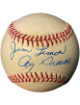 Jim Lemon & Roy Sievers dual signed ROAL Rawlings Official American League Baseball minor tone- COA (Washington Senators)