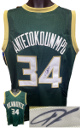 Giannis Antetokounmpo signed Milwaukee Green Custom Stitched Pro Style Basketball Jersey XL- JSA #WPP316168 (Greek Freak)