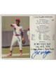 Joe Morgan signed Cincinnati Reds MLB Licensed Hall of Fame Induction Day 8x10 Photo/Card imperfect- Tuff Stuff COA (HOF)