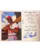 Lou Brock has hand signed this St. Louis Cardinals Hall of Fame Induction 8x10 Photo/Card- COA