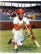 Lou Brock signed St. Louis Cardinals MLB Licensed 8x10 Photo imperfect- COA (HOF)