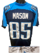Derrick Mason signed Tennessee TB Navy Custom Stitched Pro Style Football Jersey #85 XL- Beckett Witnessed
