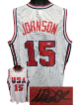 Magic Johnson signed Team USA Olympic Dream Team White TB Custom Stitched Basketball Jersey XL- Beckett Witnessed