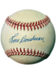 Lou Boudreau signed Official ROAL Rawlings American League Baseball minor tone- COA (Cleveland/HOF)