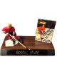 Bobby Hull signed 1995 Kenner Starting Lineup Timeless Legends Red Wings Card/SLU Figure/Display/Wood Base- COA