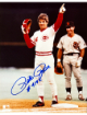Pete Rose signed this Cincinnati Reds Record Breaker MLB Licensed 8x10 Photo #4192 minor dings- COA/Show Ticket (HIT KING/4256)