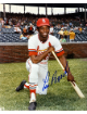 Lou Brock signed St. Louis Cardinals MLB Licensed 8x10 Photo minor dings- COA (HOF)