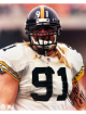 Kevin Greene signed Pittsburgh Steelers NFL 8x10 Photo #91 dings- COA (HOF 2016)