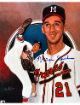 Warren Spahn signed Milwaukee Braves MLB Licensed 8x10 Photo minor dings- COA (HOF)