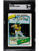 Rickey Henderson 1980 Topps Rookie Card (RC) #482- SGC Graded 5 EX (A's/HOF)