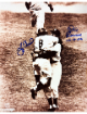 Don Larsen & Yogi Berra dual signed New York Yankees Perfect Game 8x10 Photo 10-8-56 minor dings- COA/Show Tickets