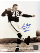 Lou Groza signed Cleveland Browns NFL Licensed 8x10 Photo w/ The Toe & HOF74 minor dings- COA
