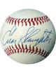 Enos Slaughter signed RONL Rawlings Official National League Baseball toned- COA (HOF/Cardinals/Yankees)