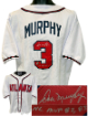 Dale Murphy signed Atlanta White TB Custom Stitched Pro Baseball Jersey NL MVP 82, 83 - Schwartz Sports Hologram
