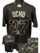 Austin Riley signed OCHO Atlanta Braves MLB Majestic Coolbase Jersey (Size XL) Ocho #27- JSA Signature Debut